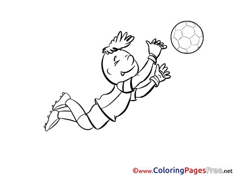 Goalkeeper Children Soccer Colouring Page