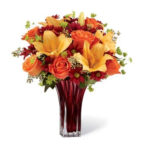 Fall Orange Roses Sophistication Bouquet at Send Flowers | Rose flower arrangements, Fall flower ...