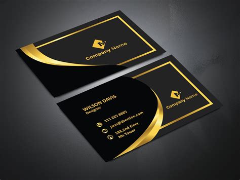 Black and gold luxury business card design | Business card design black ...