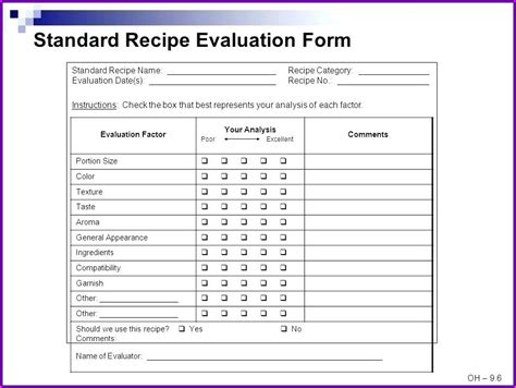 Standardized Recipe Template