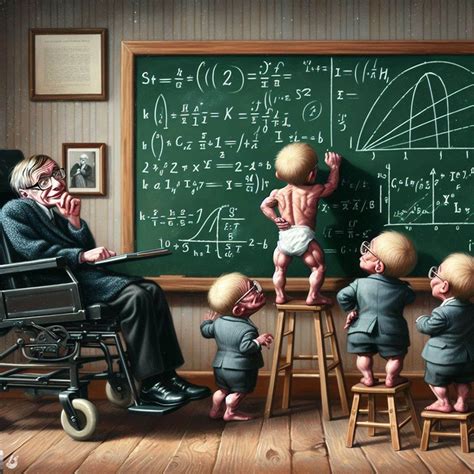 Stephen Hawking watching midgets solving complex equations on a too ...