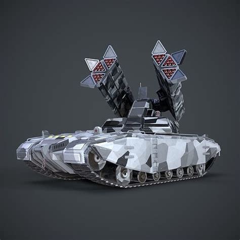 Sci-Fi Missile launcher Tank 3D model | CGTrader