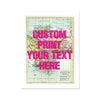 Devon (Pink Vintage Font) | Personalised Map Print | Map Wall Art ...