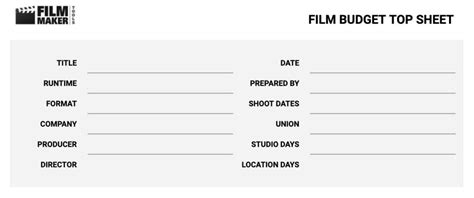 Film Budget Breakdown: Top Sheet with FREE Template | Filmmaker Tools