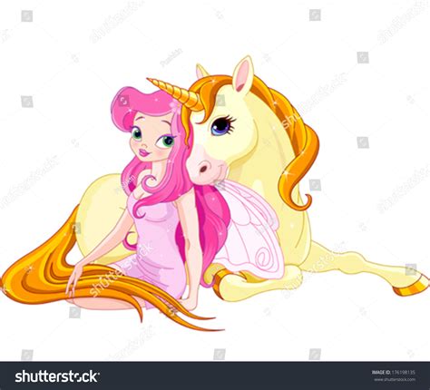 Illustration Fairy Unicorn Stock Vector (Royalty Free) 176198135 - Shutterstock