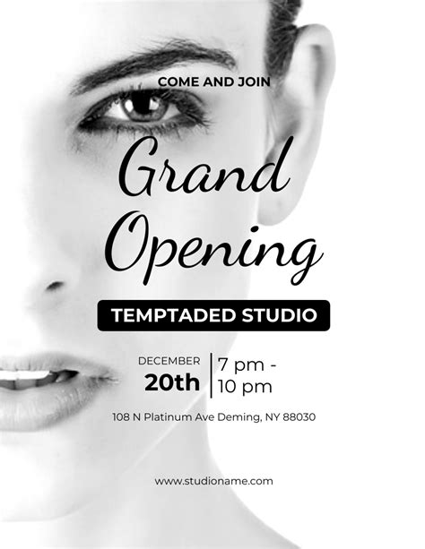 Black And White Grand Opening Flyer