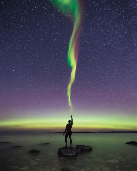 🇨🇦 Aurora over the lake (Lake Superior Provincial Park, Ontario) by Alan Poelman (@alftown) on ...