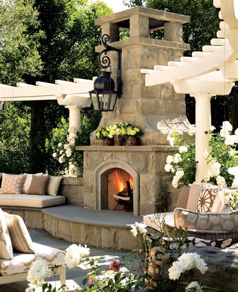 wow, wow, wow. this is beautiful! stone outdoor fireplace with curved ...