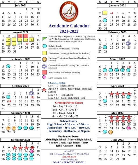 Alvin ISD Approves 2021-22 Academic Calendar | Del Bello Lakes