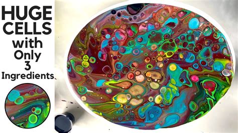 Paint Pour HUGE CELLS with Acrylic Pouring Fluid Art - YouTube