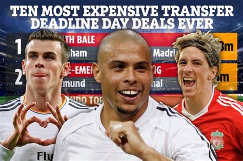 Top ten biggest deadline day transfers including Bale to Real Madrid ...