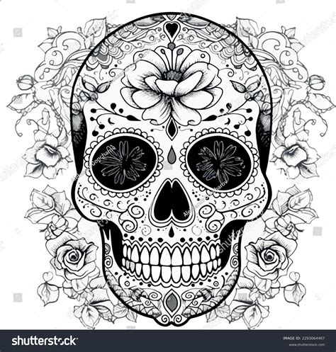 Sugar Skulls Day Dead Skull Isolated Stock Vector (Royalty Free ...