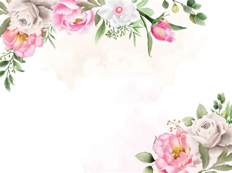 Download Watercolor Floral Frame With Pink And White Flowers | Wallpapers.com