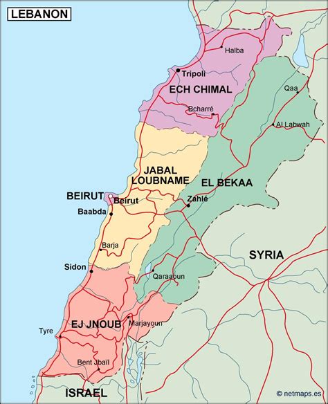 lebanon political map | Order and download lebanon political map