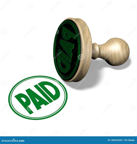 Paid - Green Stamp - 3D Illustration Stock Illustration - Illustration of theme, render: 190633590