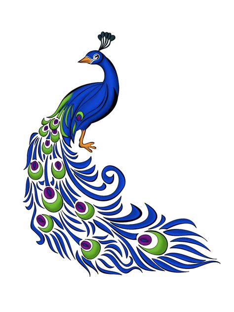 Free Simple Colorful Peacock Drawing, Download Free Simple Colorful ...