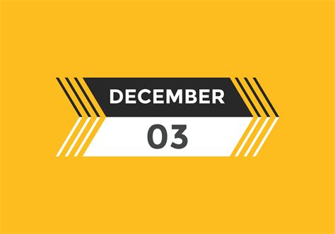 december 3 calendar reminder. 3rd december daily calendar icon template ...