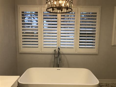 Hunter Douglas 3 1/2" Louvered Faux Wood Plantation Shutters with Hidden Tilt System in Ramsey ...