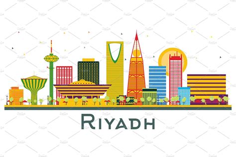 Riyadh Saudi Arabia City Skyline by Booblgum on @creativemarket Riyadh ...