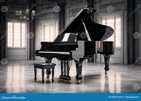 Elegant Black Grand Piano in Luxury Concert Hall. Generative AI Stock Image - Image of elegance ...