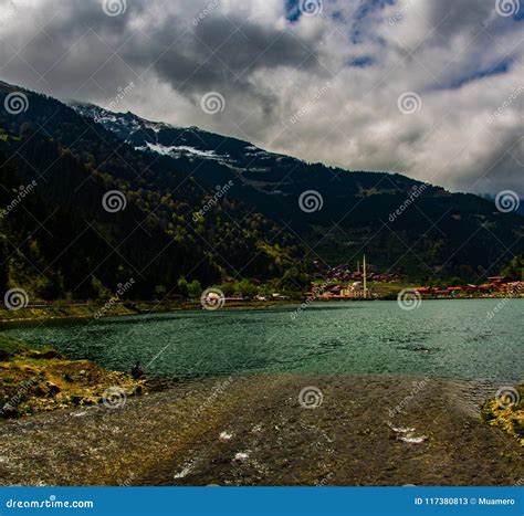 Uzungol lake in Trabzon stock image. Image of mountain - 117380813