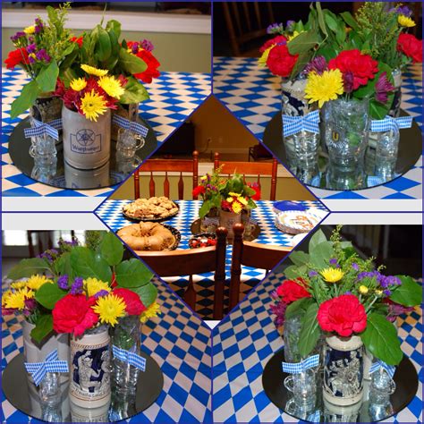 For an Oktoberfest party, I filled four vintage German beer steins with ...