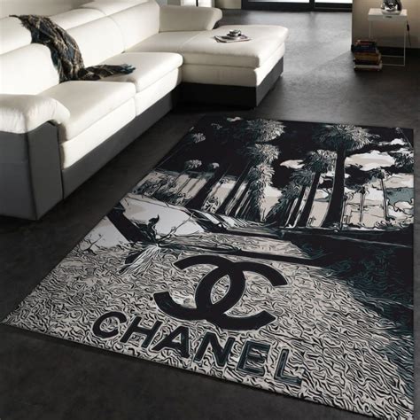 Chanel Logo Brown Chanel Rug Rug For Living Room Area Rug - REVER LAVIE