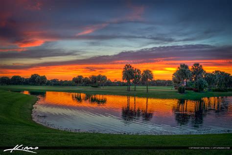 Sunset at Golf Course in Abacoa Florida | Royal Stock Photo