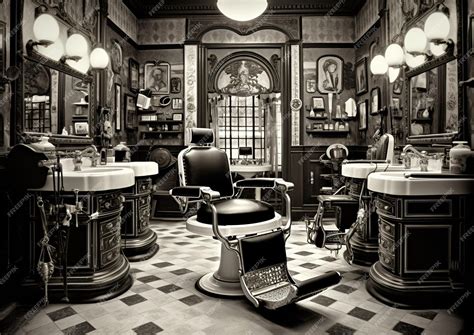 Premium Photo | Monochrome Capture of an Old Barber Shop Interior with ...