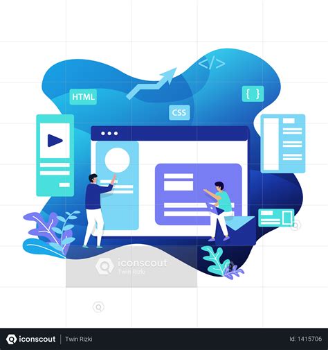 Web Development Illustration Illustration | Website design, Web ...