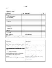 BudgetTemplate 6 .docx - Tables Table 1 DNP Project Budget EXPENSES Direct Salary and benefits ...