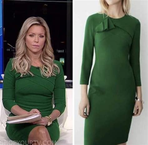 fox and friends, green sheath dress, ainsley earhardt | Fashion ...