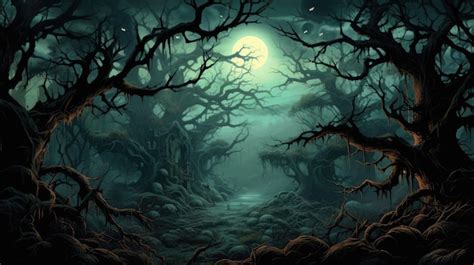 Premium AI Image | spooky forest commemorating Halloween