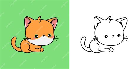 Premium Vector | Cute clipart red cat illustration and for coloring ...