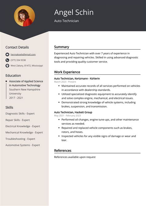 Auto Technician Resume Example (Free Guide)