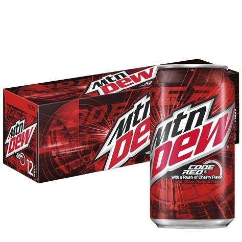 Mountain Dew Code Red Cherry Flavored Soda Pop, 12 oz, 12 Pack Cans - Walmart.com