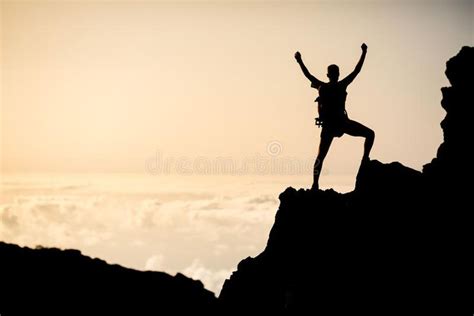 Successful climbing or hiking, inspiring silhouette in mountains. Man successful , #AFF, # ...