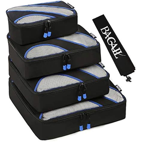 4 Set Packing Cubes, Travel Luggage Organizers Laundry Bag Black | eBay