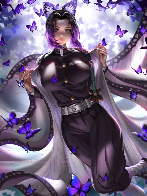 Wallpaper : Kochou Shinobu, Kimetsu no Yaiba, anime girls, women ...