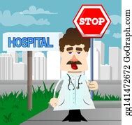 15 Professor Holding A Stop Sign Clip Art | Royalty Free - GoGraph