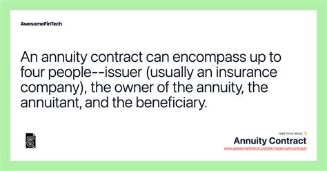 Annuity Contract | AwesomeFinTech Blog