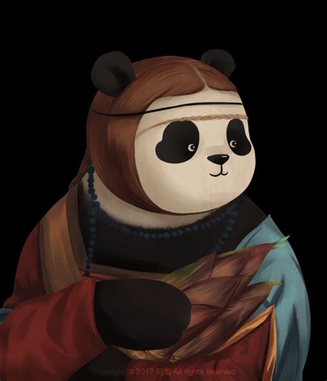 a panda bear dressed in traditional chinese clothing