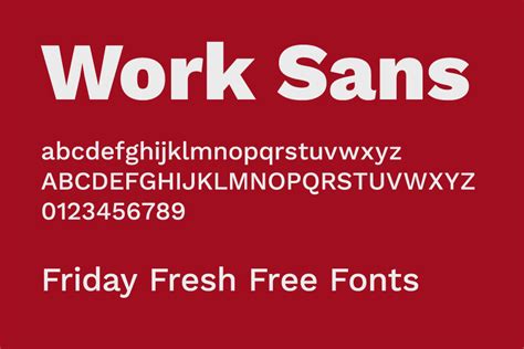 Font Work Sans: download and install on the WEB site