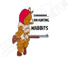 Alymer Fudd Hunting Wabbits Cartoon Decal Sticker - DecalMonster.com