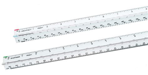 Buy Architectural Scale Ruler and Engineer Scale Ruler Set - Two White Engraved Plastic ...