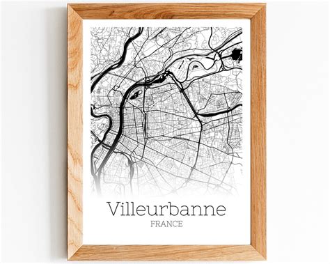 Villeurbanne Map INSTANT DOWNLOAD Villeurbanne France City | Etsy