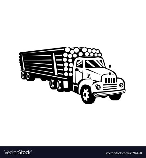 Vintage logging truck log hauler Royalty Free Vector Image