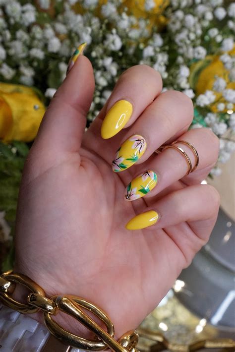 Manicure of the Month: Spring Yellow Flower Nails - living after midnite