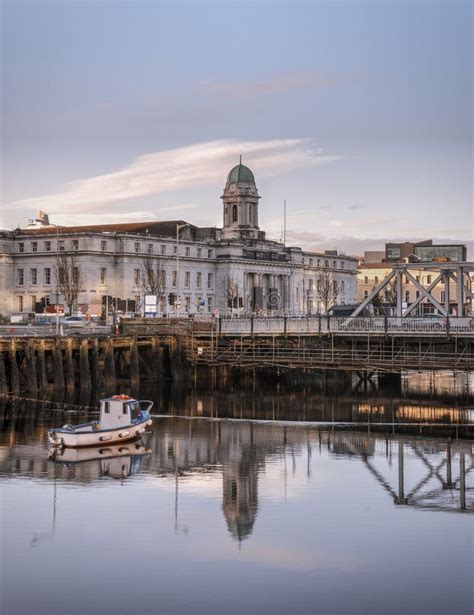 City Hall, Cork, Ireland at Night Stock Photo - Image of reflection ...