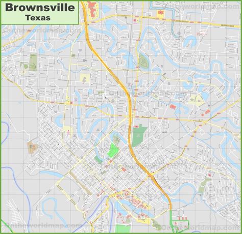 Large detailed map of Brownsville - Ontheworldmap.com